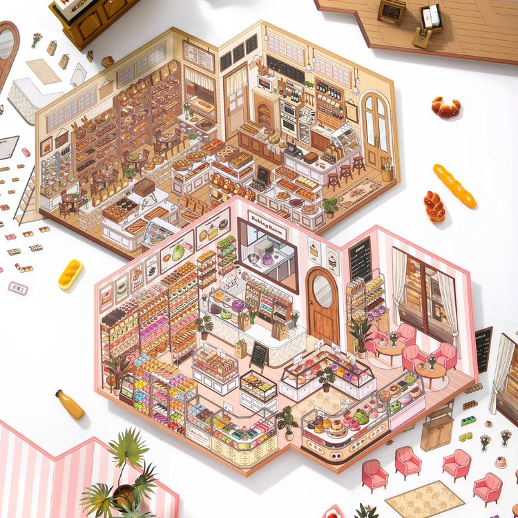 Cozy Sticker Room - Isometric Scene Stickers