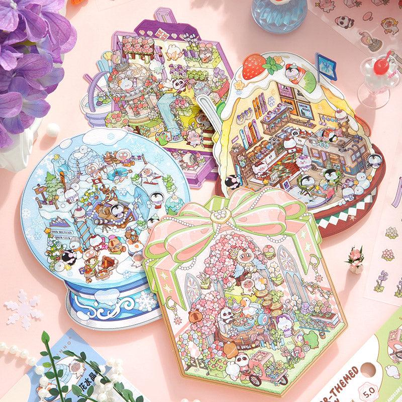 Sticker Room Scene Cozy Sticker Room - Isometric Scene Stickers