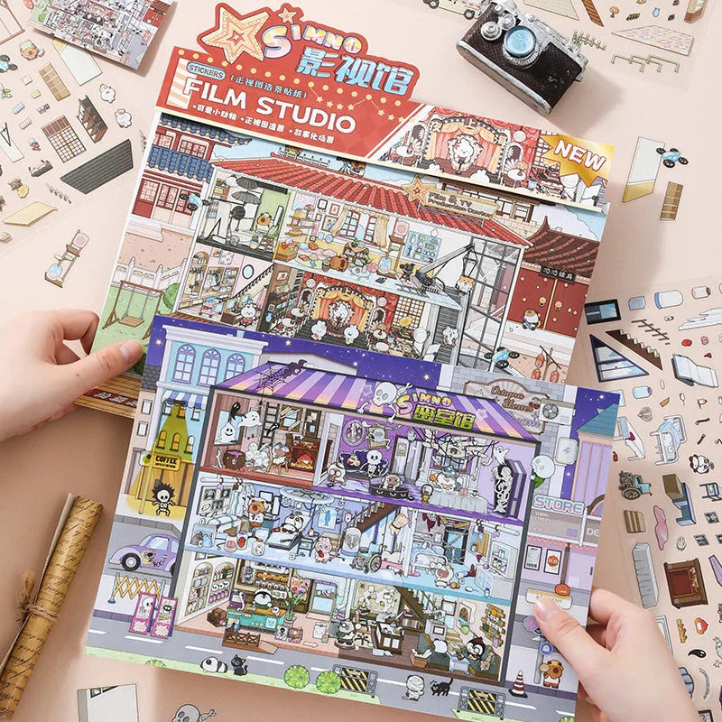 Shop Front-View Scene Stickers - Cozy Sticker Room