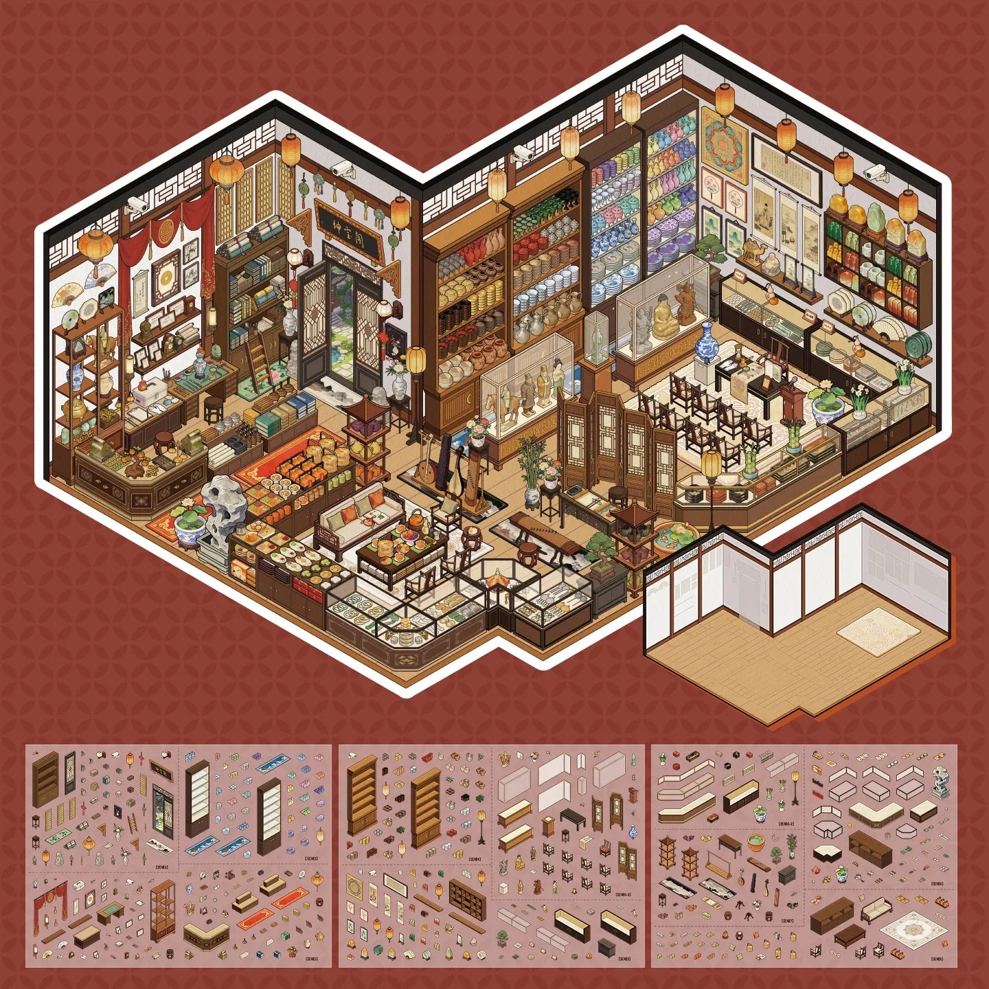 [Antique Shop] XL Series Isometric Scene Stickers