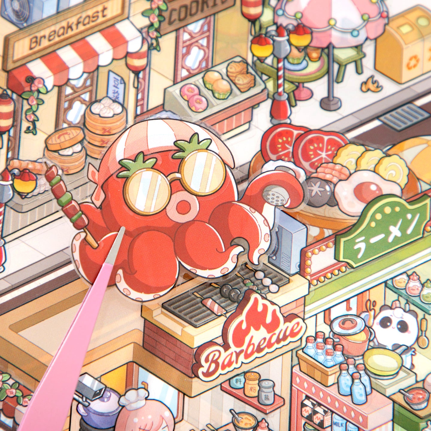 [Street Food Alley] XL Series Isometric Scene Stickers