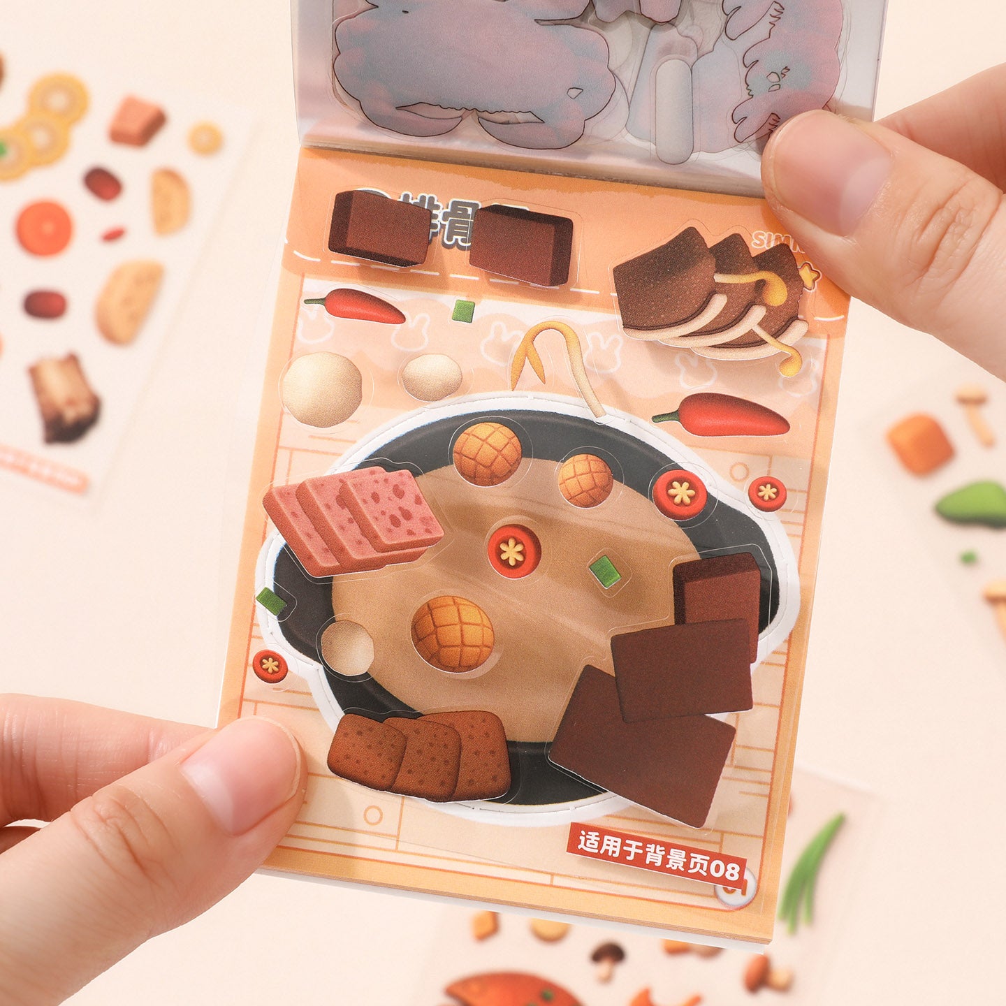 Mini Food Series - 8-in-1 Pocket Scene Sticker Book [Choose from 4 themes]