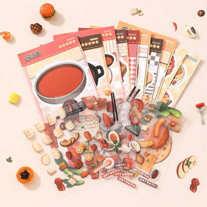 Mini Food Series - 8-in-1 Pocket Scene Sticker Book [Choose from 4 themes]