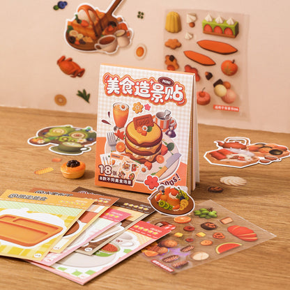 Mini Food Series - 8-in-1 Pocket Scene Sticker Book [Choose from 4 themes]