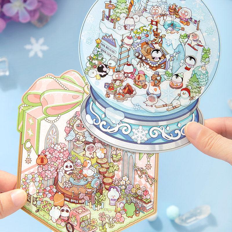 [Snow Globe] Isometric Miniature Scene Stickers - Cozy Sticker Room