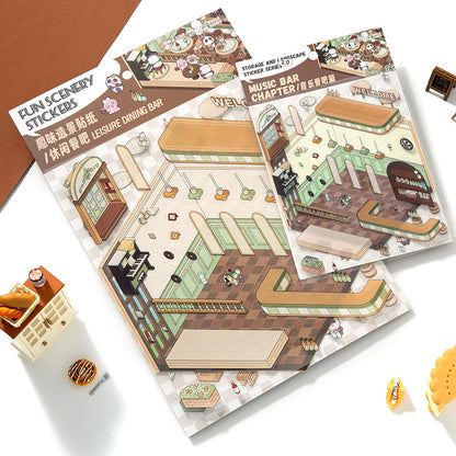 [Hot Spring] XL Series Isometric Scene Stickers