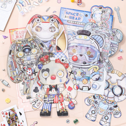 [Clown Rabbit] 3-Layer Clockwork XL Scene Stickers