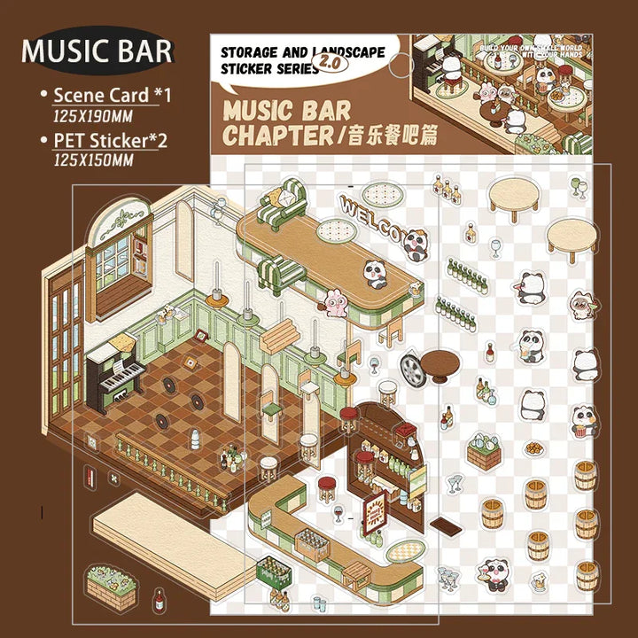 Cozy Sticker Room - Isometric Scene Stickers