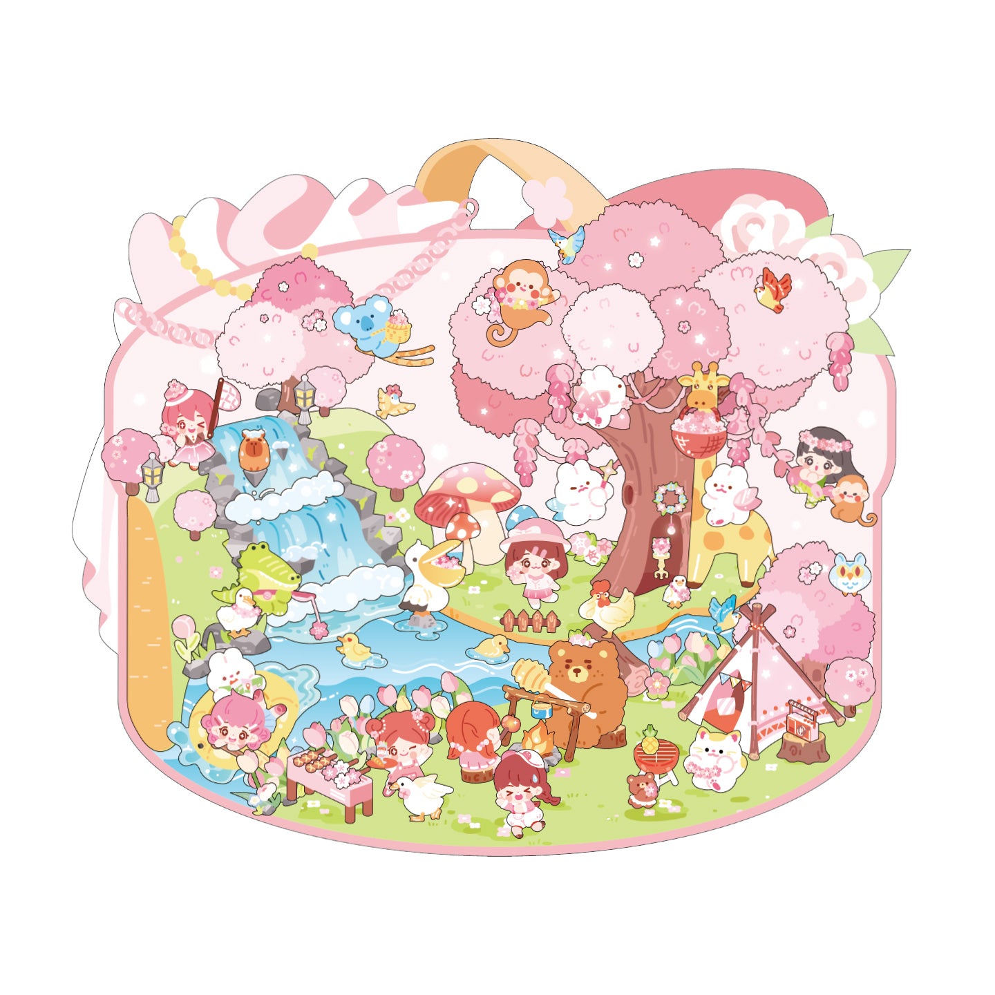 [Wildfield Chronicles] XL Series Isometric Scene Stickers - Cozy Sticker Room