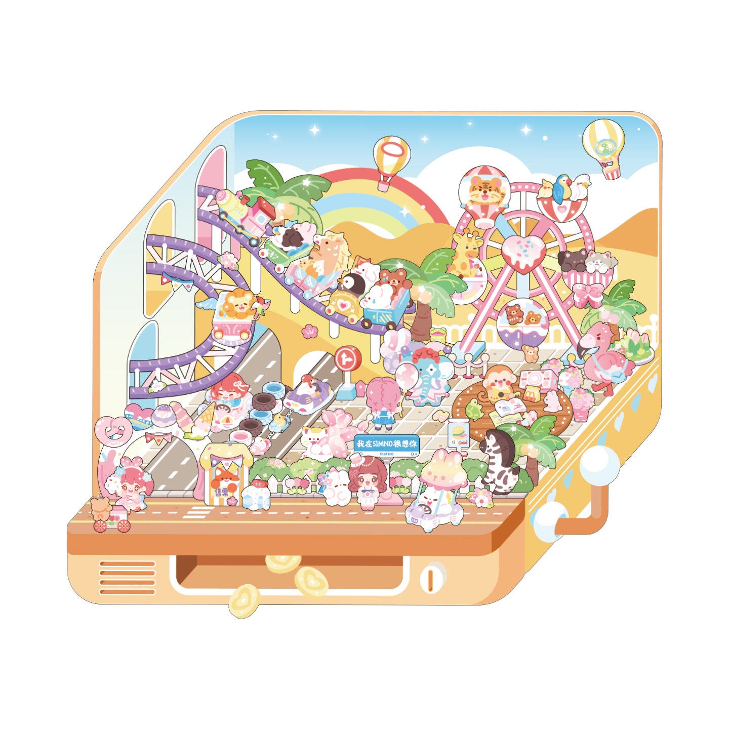 [Kiddie Wonderland] XL Series Isometric Scene Stickers - Cozy Sticker Room
