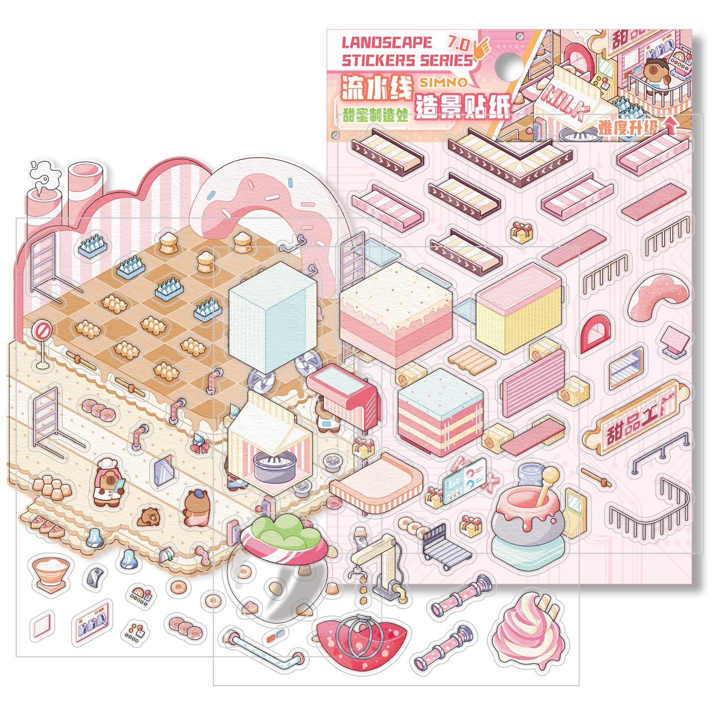 [Bakery Factory] Isometric Miniature Scene Stickers - Cozy Sticker Room
