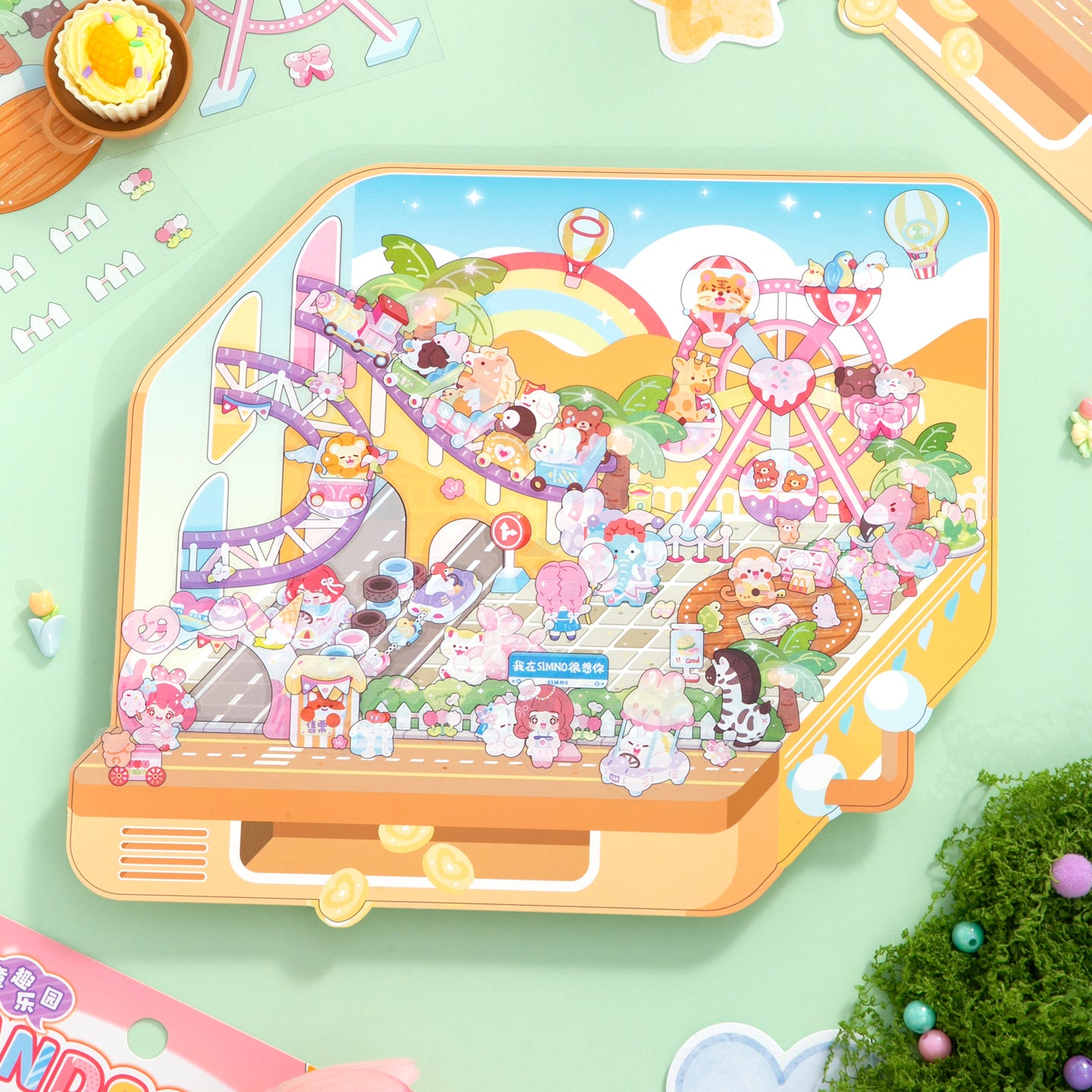 [Kiddie Wonderland] XL Series Isometric Scene Stickers - Cozy Sticker Room