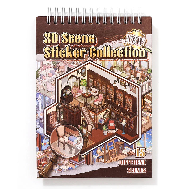 [Vintage House] 15-in-1 Isometric Scene Sticker Book