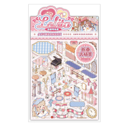 [Lolita Doll House] XL Folding Multi-Layer Scene Stickers