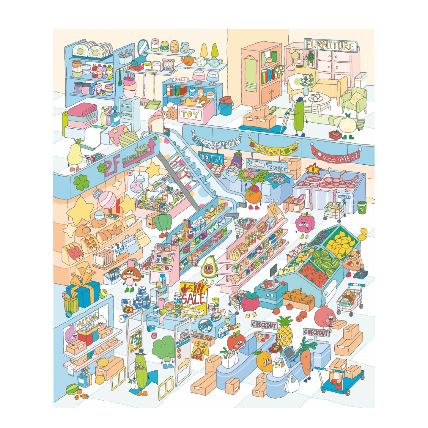 [Colourful Supermarket] XL Series Scene Stickers