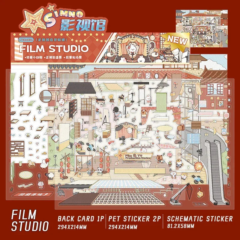 Cozy Sticker Room - Isometric Scene Stickers