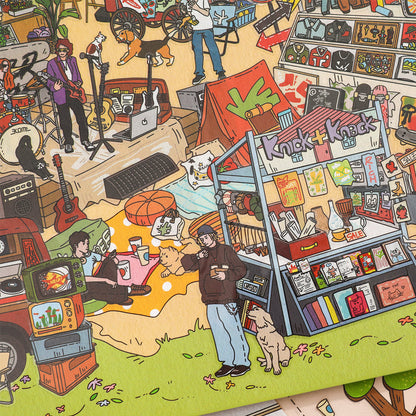 [Retro Park Market] XL Series Isometric Scene Stickers