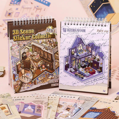 [Vintage House] 15-in-1 Isometric Scene Sticker Book