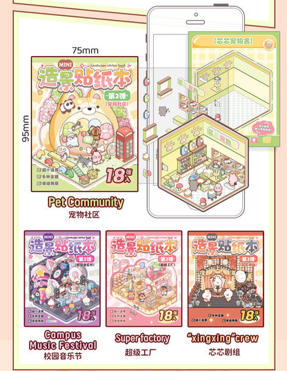 8-in-1 Pocket Scene Sticker Book [Choose from 4 themes]