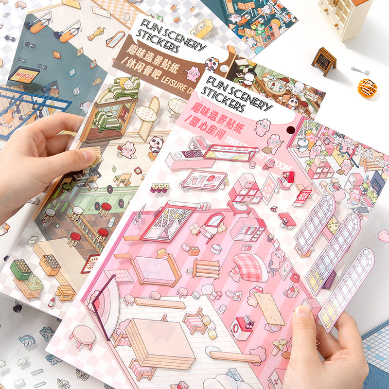 [Hot Spring] XL Series Isometric Scene Stickers