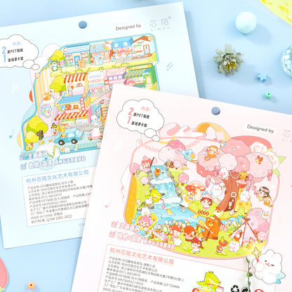 [Wildfield Chronicles] XL Series Isometric Scene Stickers - Cozy Sticker Room
