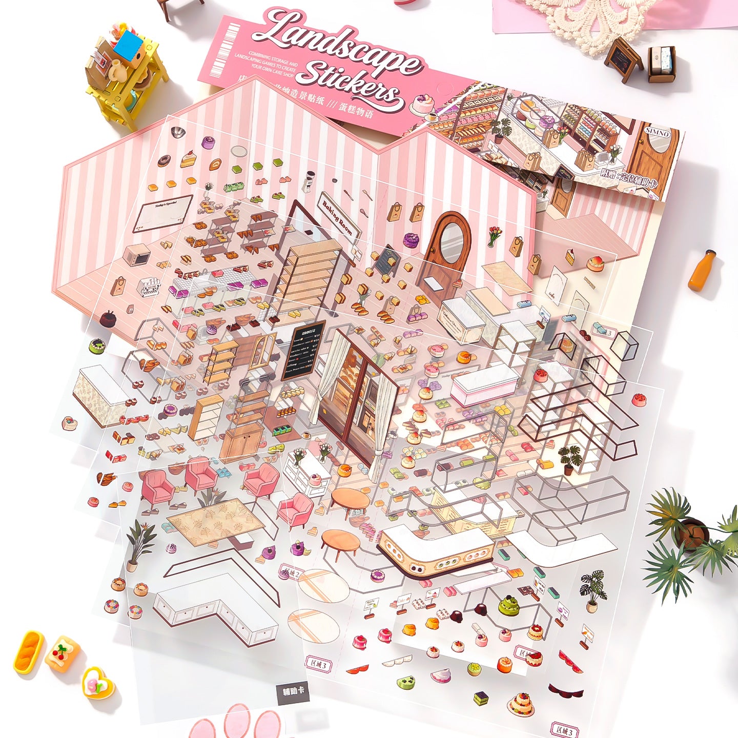 [Cake Boutique] XL Series Isometric Scene Stickers