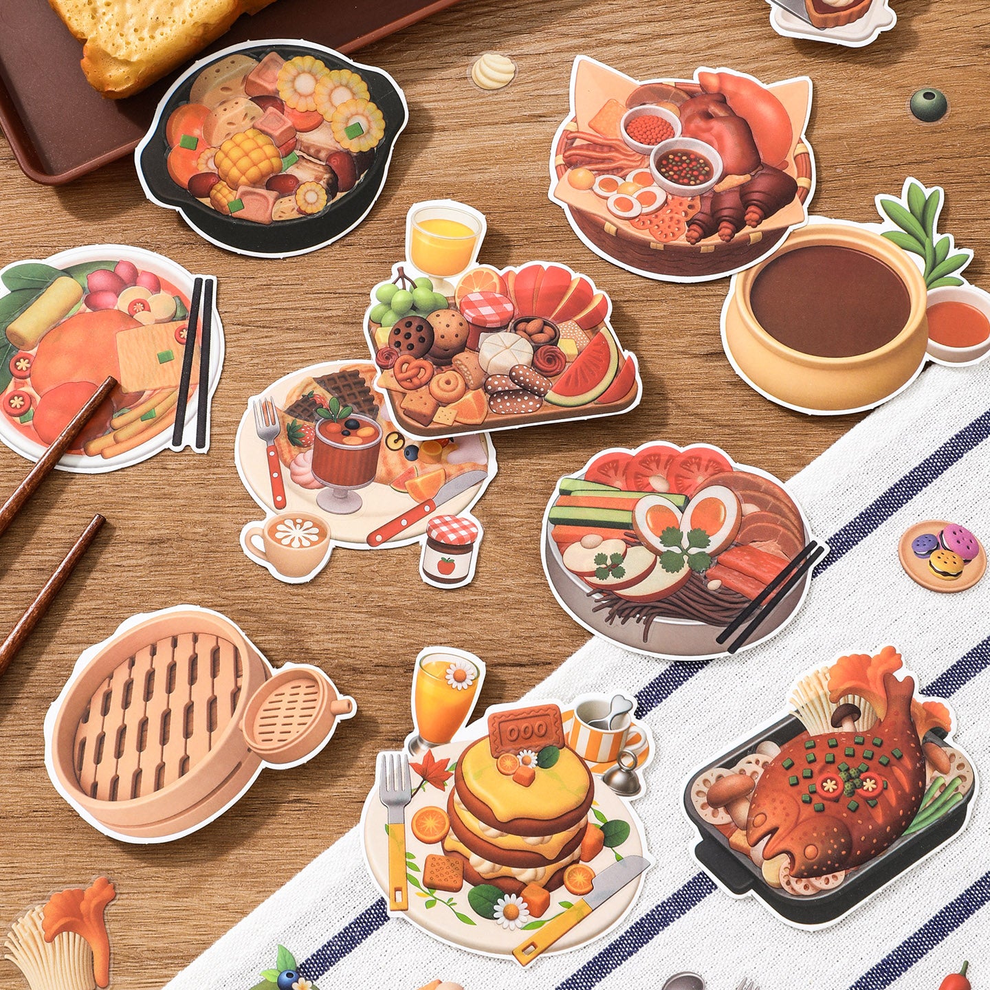 Mini Food Series - 8-in-1 Pocket Scene Sticker Book [Choose from 4 themes]