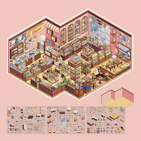 [Dessert Shop] XL Series Isometric Scene Stickers