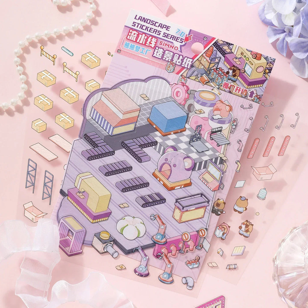 Cozy Sticker Room - Isometric Scene Stickers