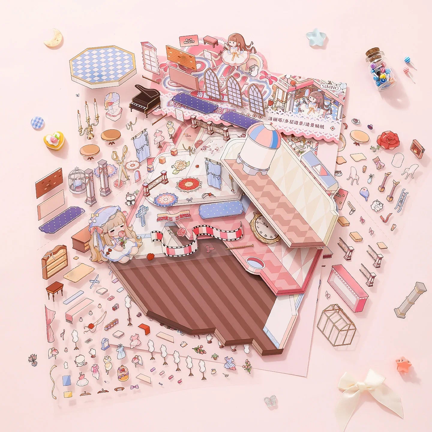 [Lolita Doll House] XL Folding Multi-Layer Scene Stickers