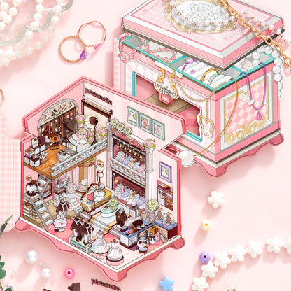 [Jewellery Box] Isometric Miniature Sticker Scene Card - Cozy Sticker Room