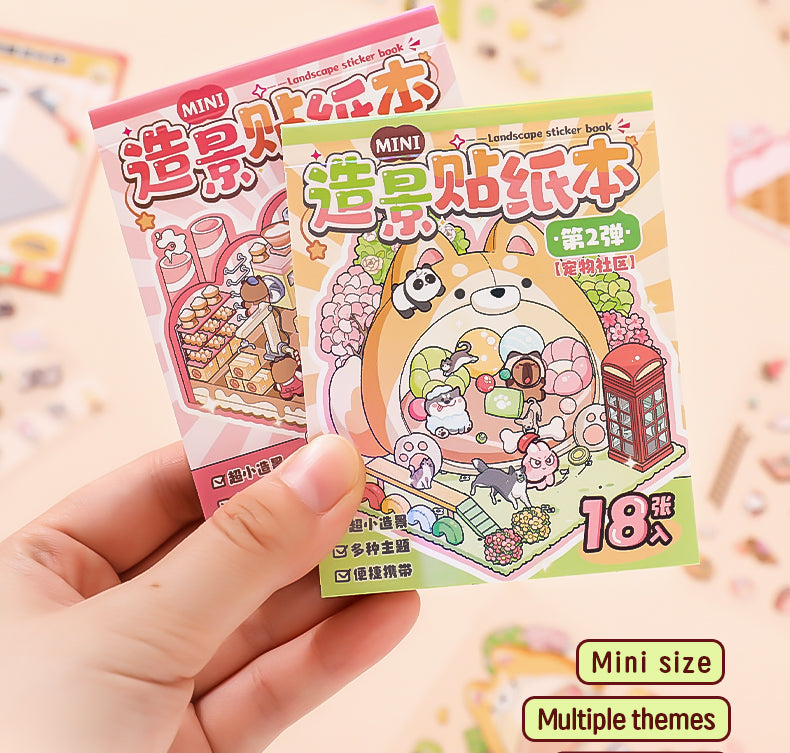 8-in-1 Pocket Scene Sticker Book [Choose from 4 themes]