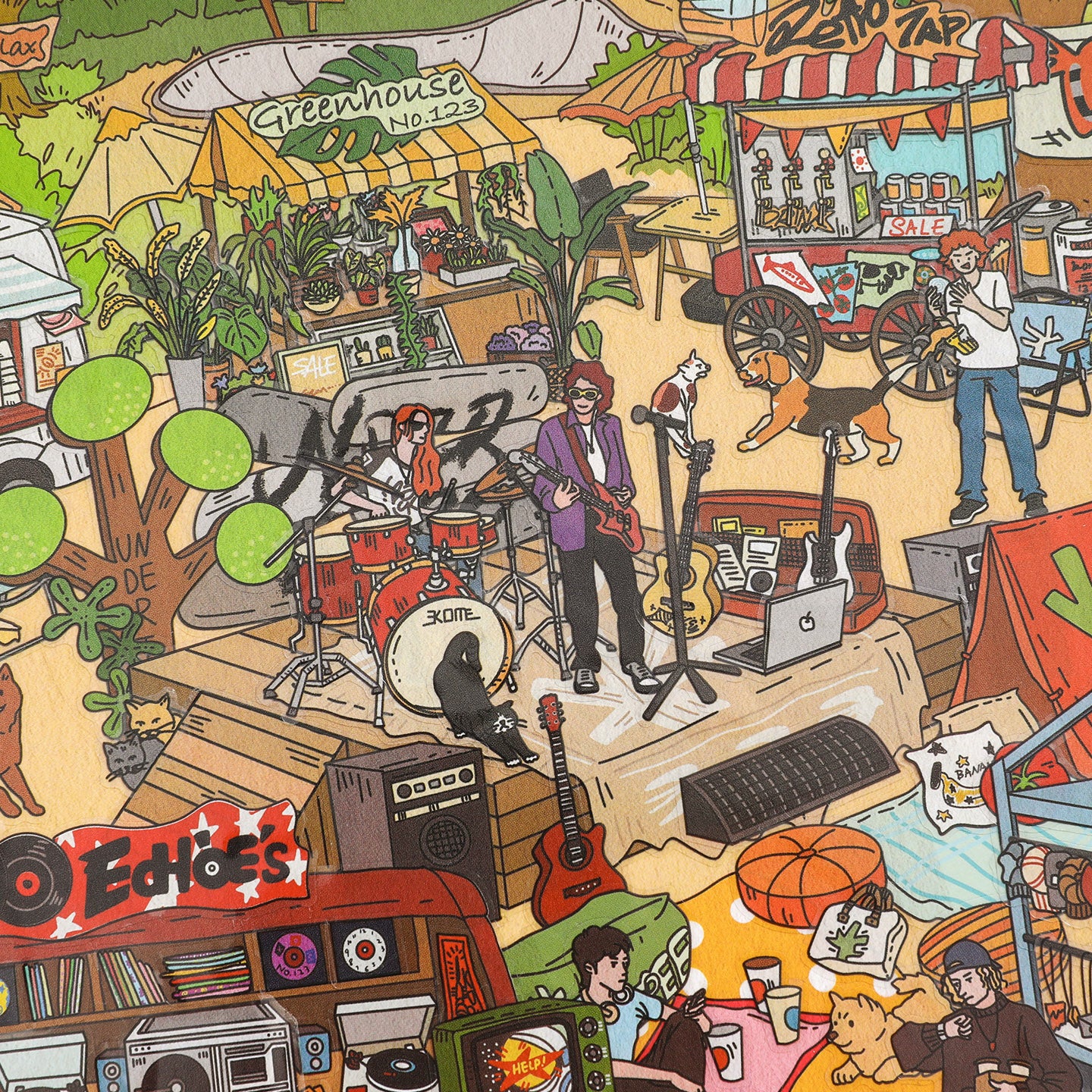 [Retro Park Market] XL Series Isometric Scene Stickers