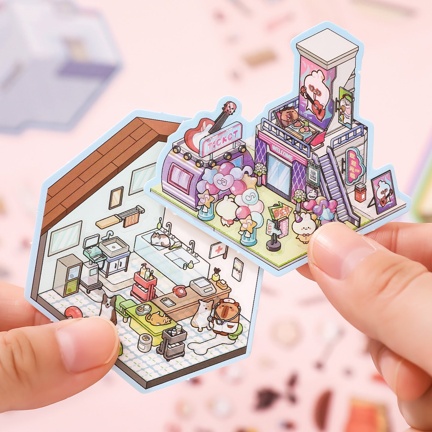8-in-1 Pocket Scene Sticker Book [Choose from 4 themes]