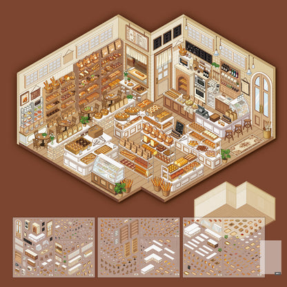[Golden Bakehouse] XL Series Isometric Scene Stickers