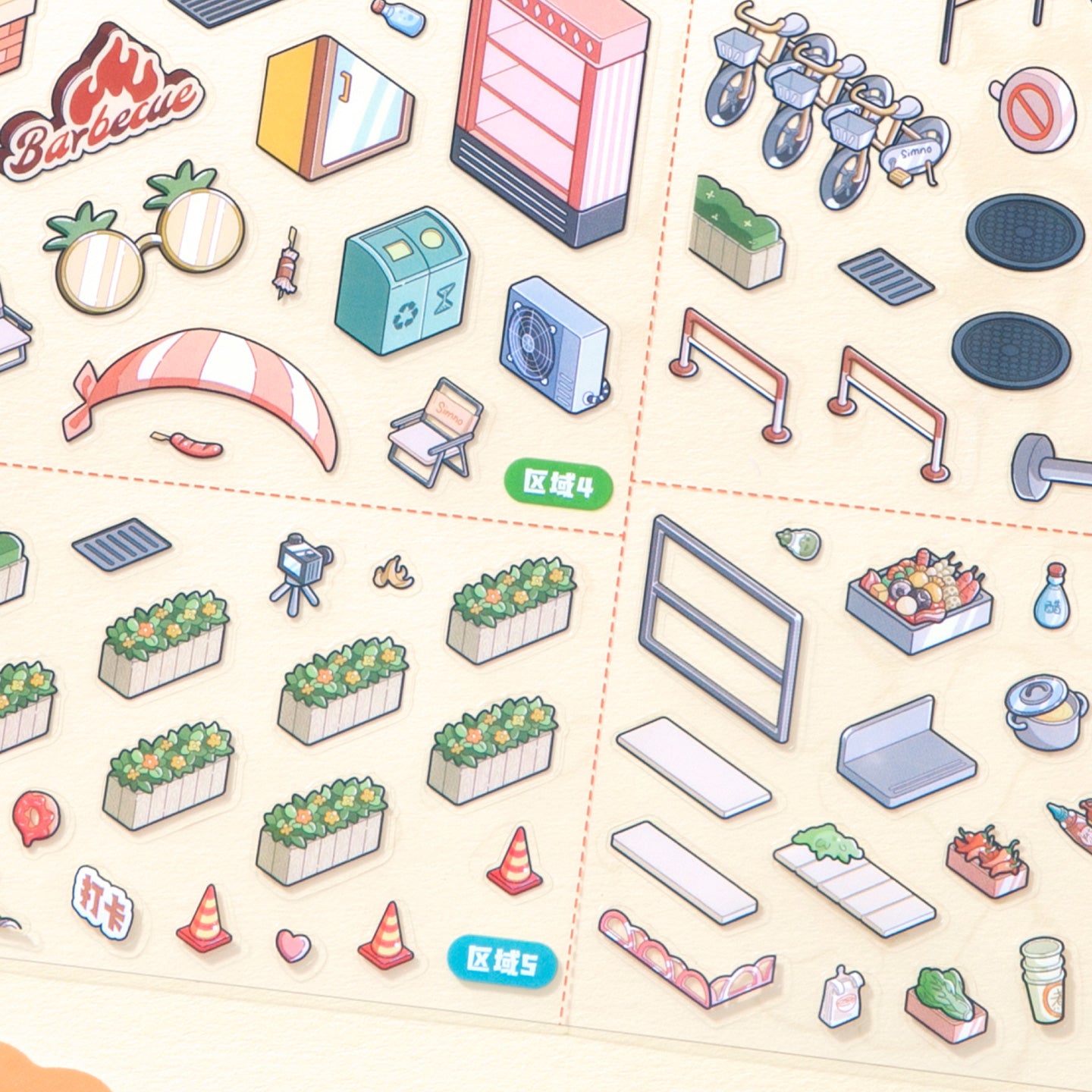 [Street Food Alley] XL Series Isometric Scene Stickers