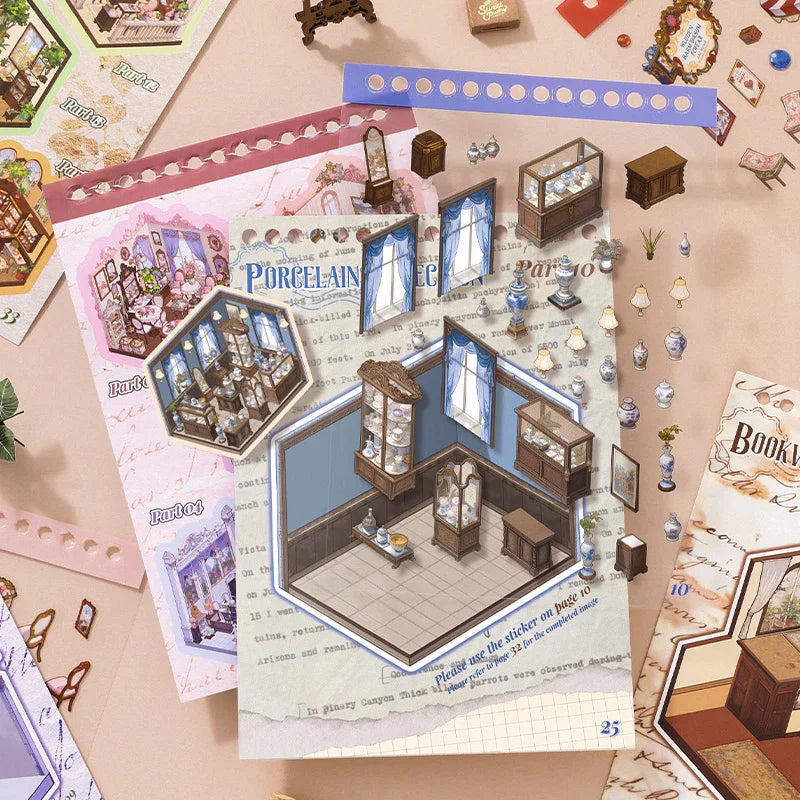 [Vintage House] 15-in-1 Isometric Scene Sticker Book