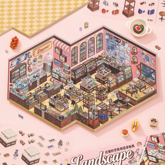 [Dessert Shop] XL Series Isometric Scene Stickers