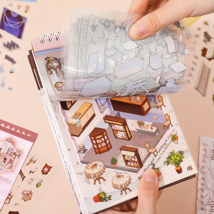 [Vintage House] 15-in-1 Isometric Scene Sticker Book