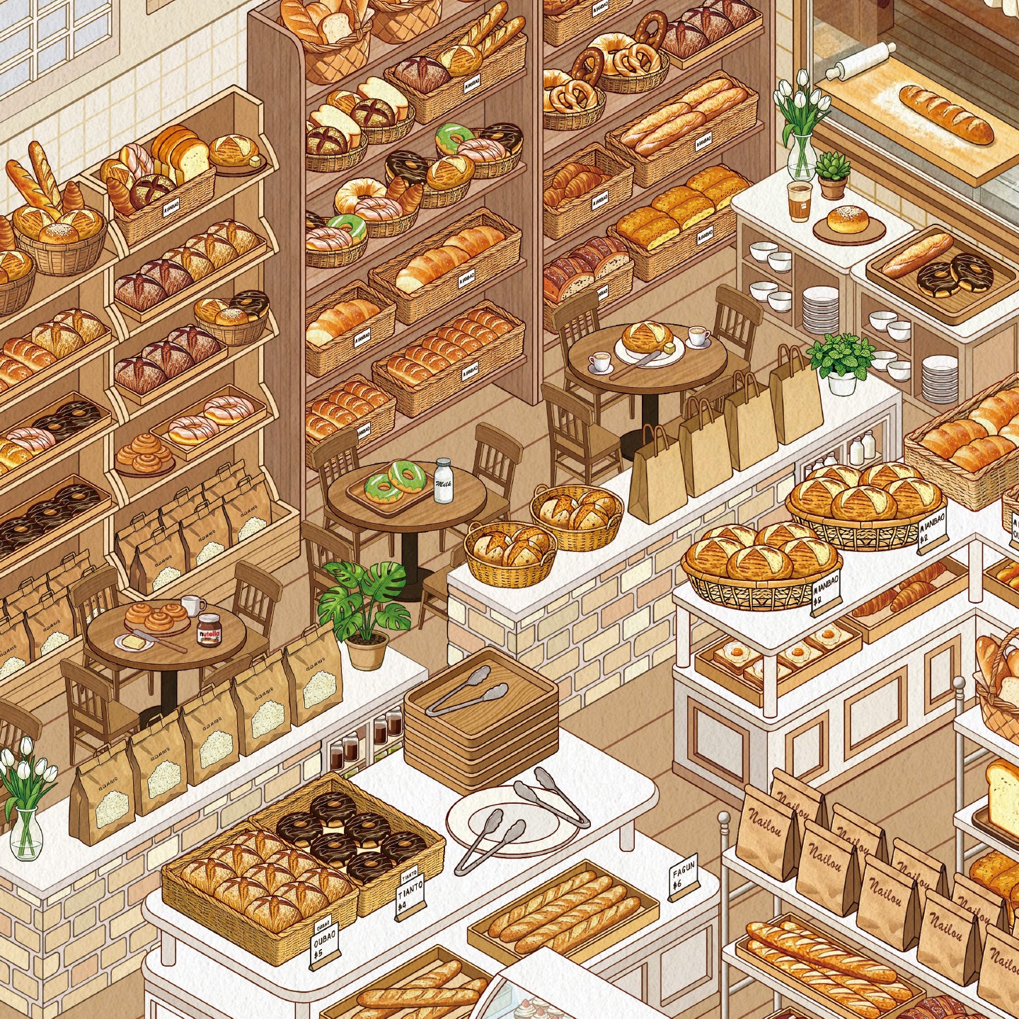 [Golden Bakehouse] XL Series Isometric Scene Stickers