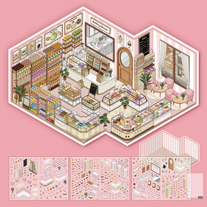 [Cake Boutique] XL Series Isometric Scene Stickers