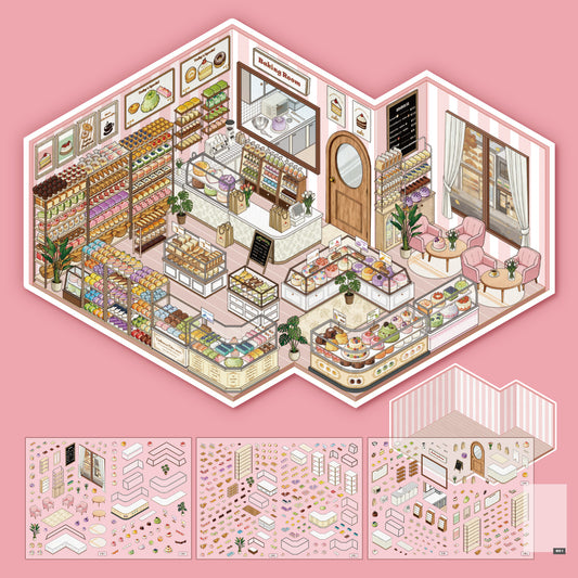 [Cake Boutique] XL Series Isometric Scene Stickers