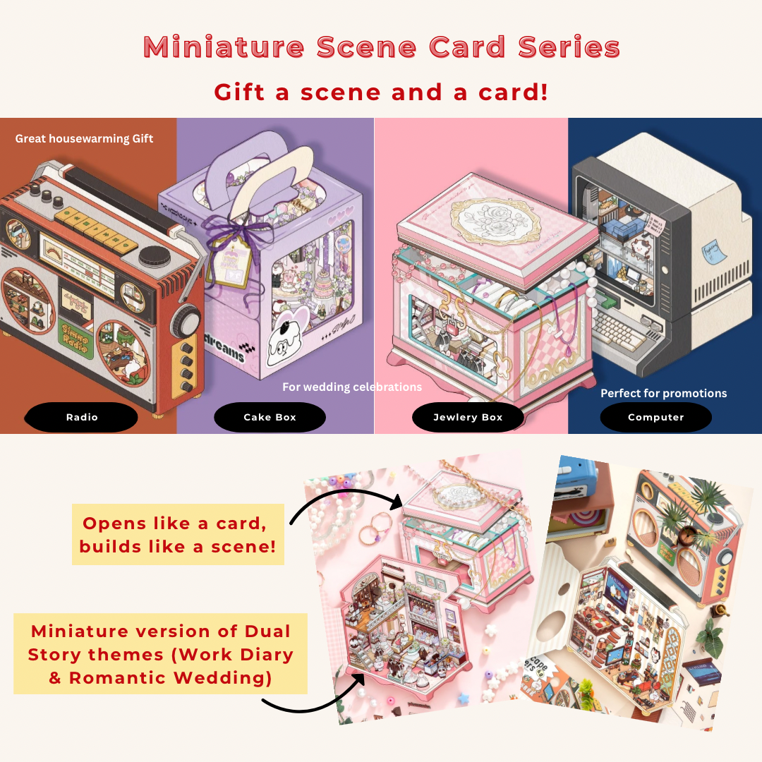 [Radio] Isometric Miniature Sticker Scene Card - Cozy Sticker Room
