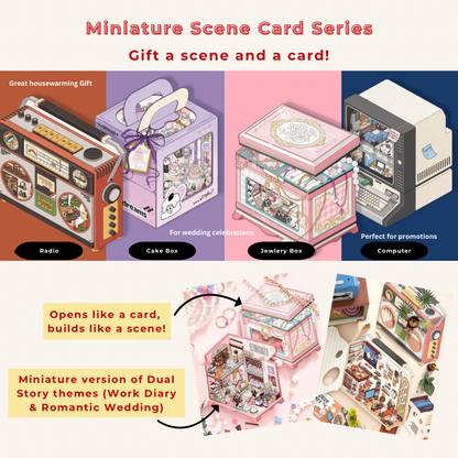 [Radio] Isometric Miniature Sticker Scene Card - Cozy Sticker Room