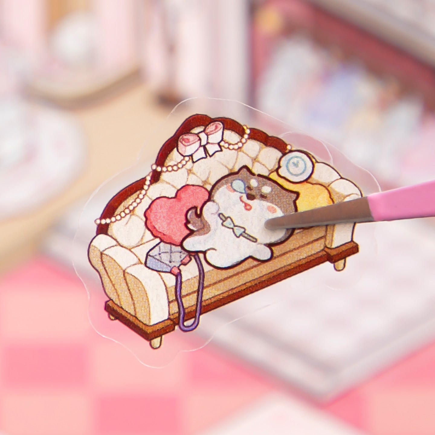 [Jewellery Box] Isometric Miniature Sticker Scene Card - Cozy Sticker Room