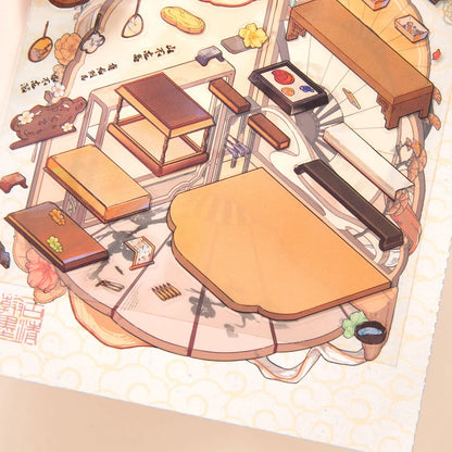 [Chinese Heritage] 4-in-1 Miniature Isometric Scene Sticker Set