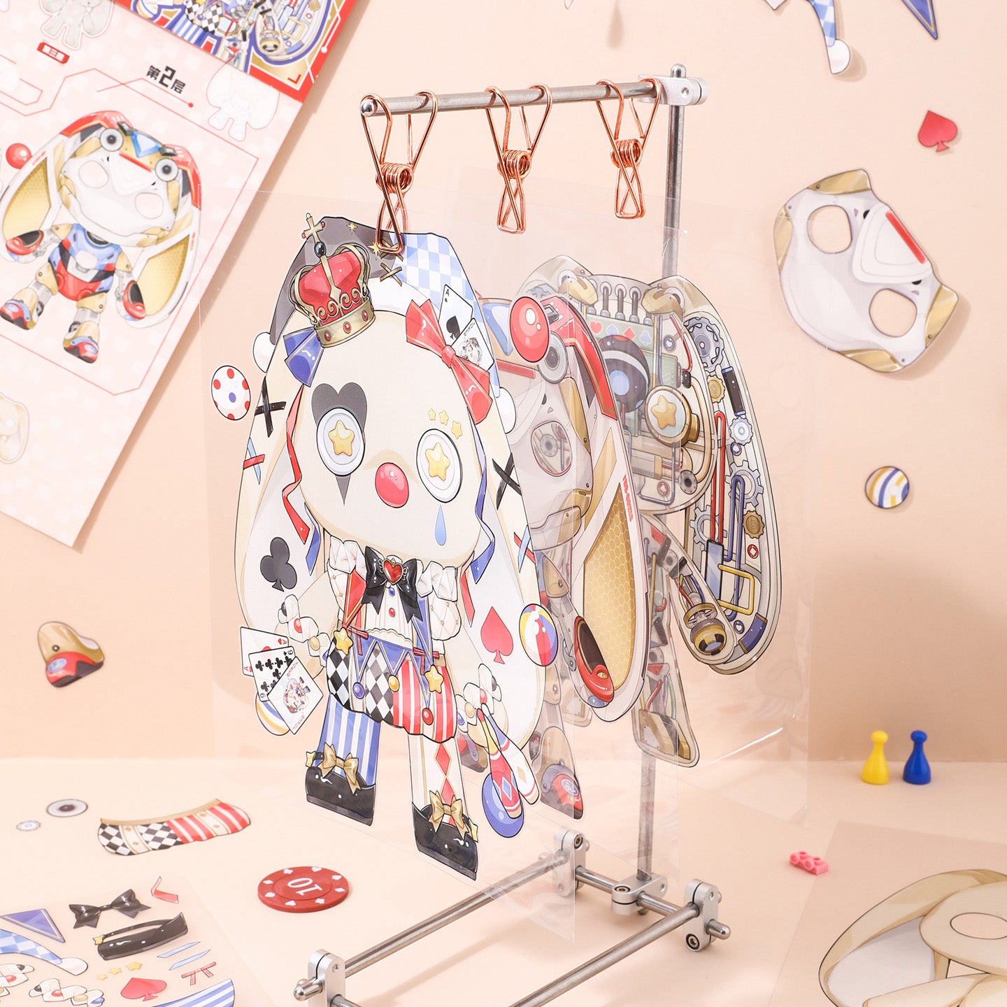 [Clown Rabbit] 3-Layer Clockwork XL Scene Stickers