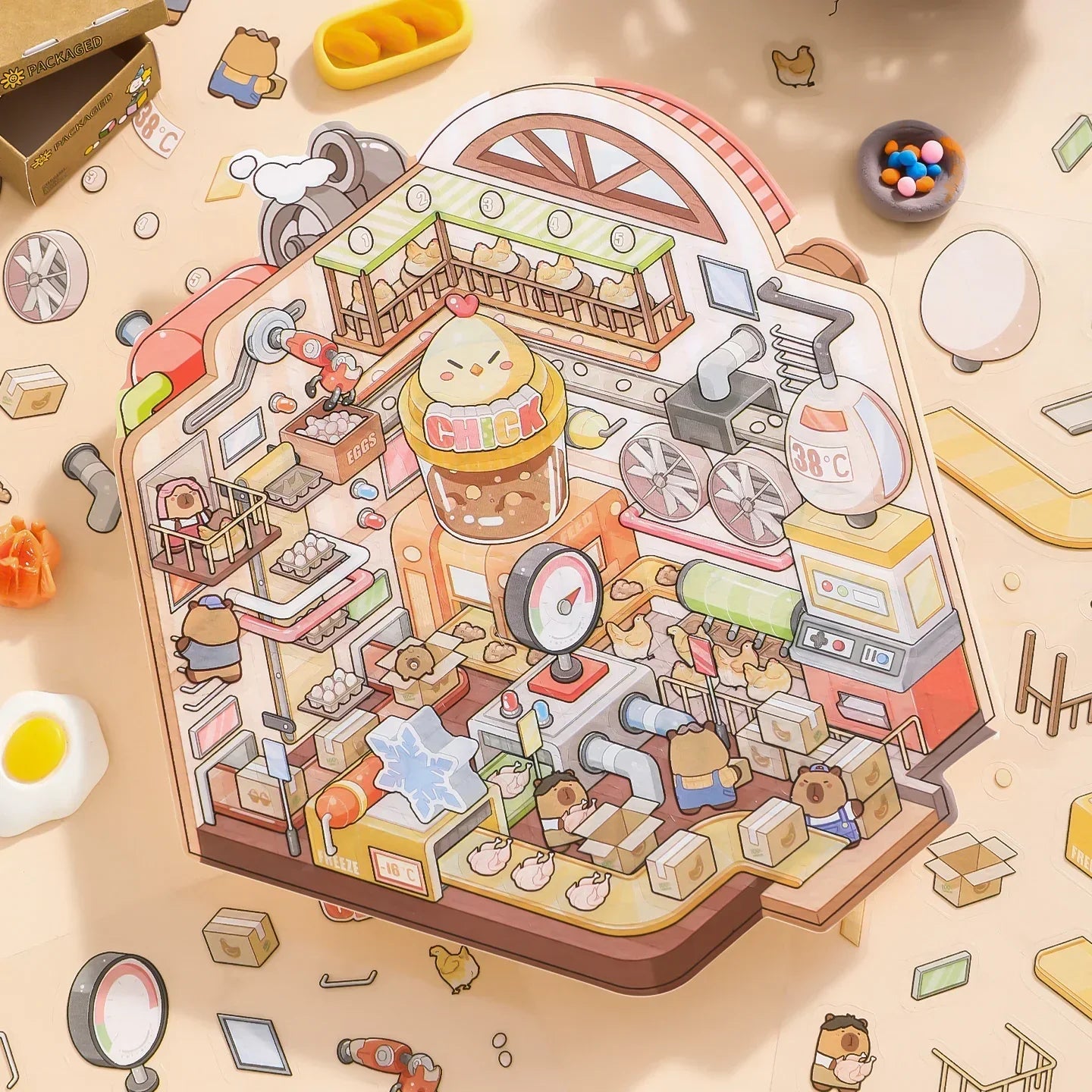 Cozy Sticker Room - Isometric Scene Stickers