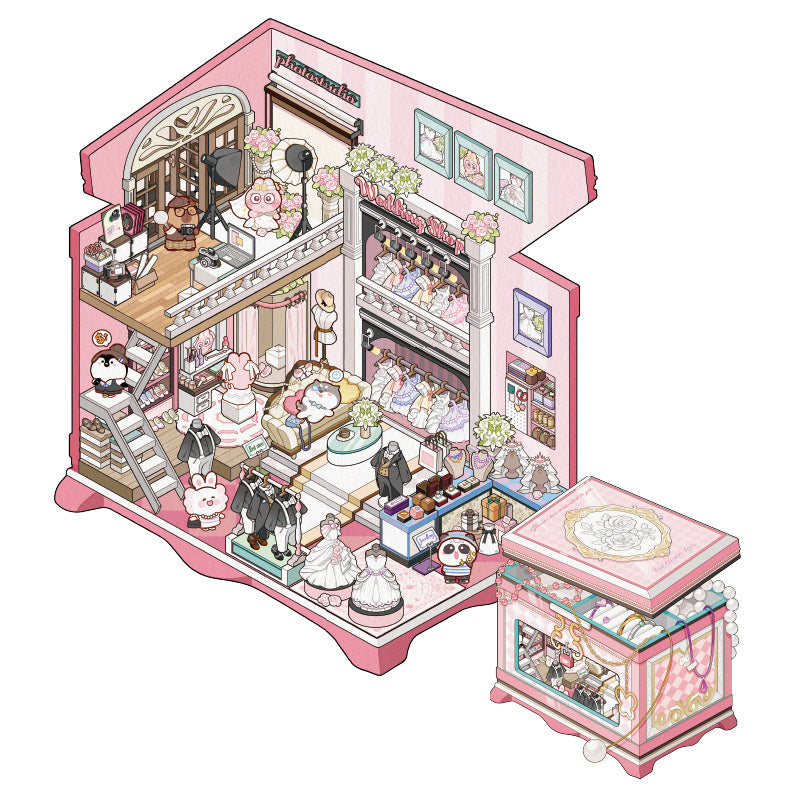 [Jewellery Box] Isometric Miniature Sticker Scene Card - Cozy Sticker Room