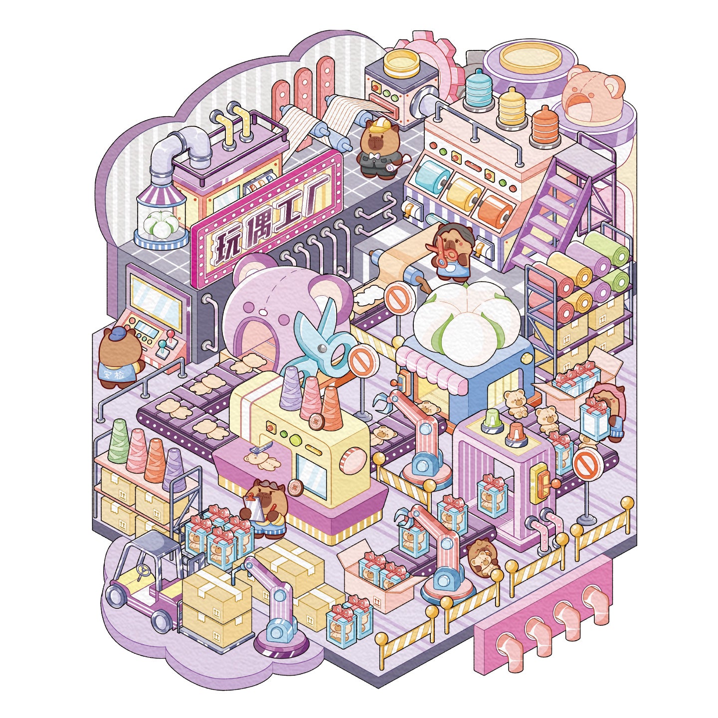 [Teddy Factory] Isometric Miniature Scene Stickers - Cozy Sticker Room